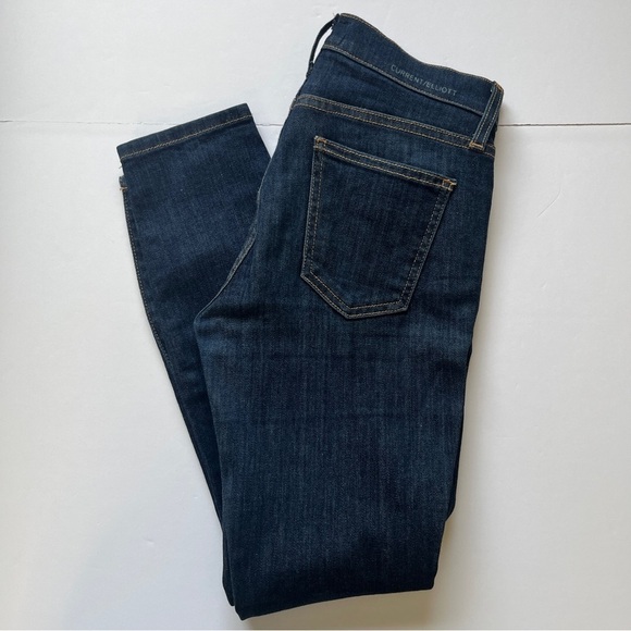 Current Eliott The Stiletto Skinny Jean Aged Rince Blue Stretch Denim Sz 26 - Picture 2 of 13